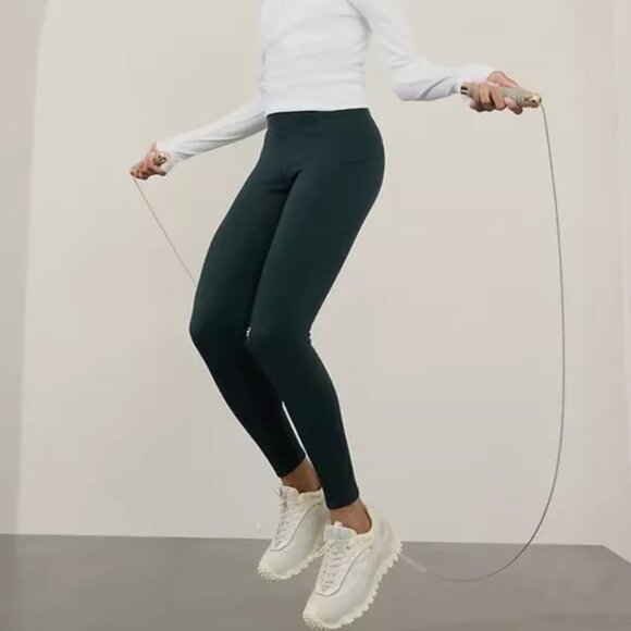 Athleta Fleece Lined Stash High Rise Leggings in Cypress - Picture 1 of 9